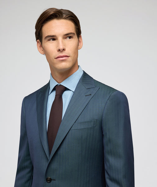 Abito Solaro in lana spigata verde blu