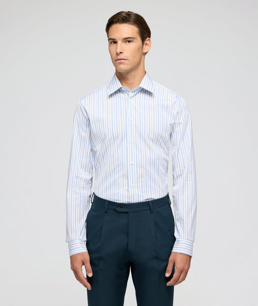 Camicia in cotone rigata azzurra