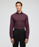 Chemise de cérémonie en coton bordeaux