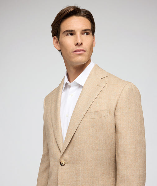 Camel colour herringbone wool jacket