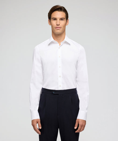 Camisa dobby de algodón blanca