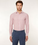 White Red Cotton Linen Stripes Shirt