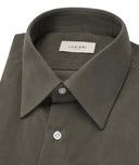 Made-to-Measure men’s green shirt in cotton velvet