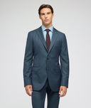 Traje Solaro en lana de espiga verde azul