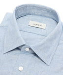 Solid Colour Light Blue Flannel Shirt