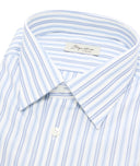 Chemise en coton à rayures bleu clair