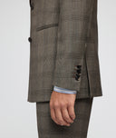 Gunmetal grey and light blue Prince of Wales suit
