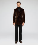 Veste en velours ras marron