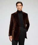 Veste en velours ras marron