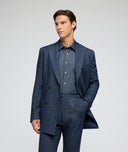 Costume en denim bleu