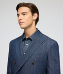 Costume en denim bleu