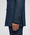 Costume en denim bleu