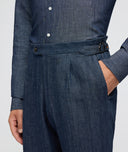 Costume en denim bleu