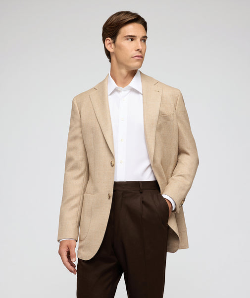 Chaqueta en grisalla de lana color beis