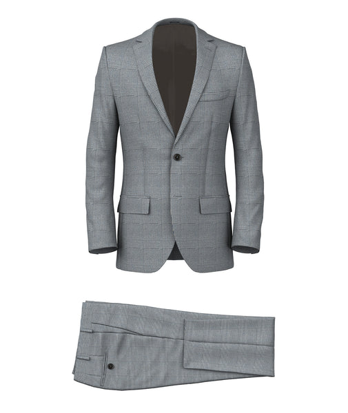 Suit in light blue Prince of Wales wool